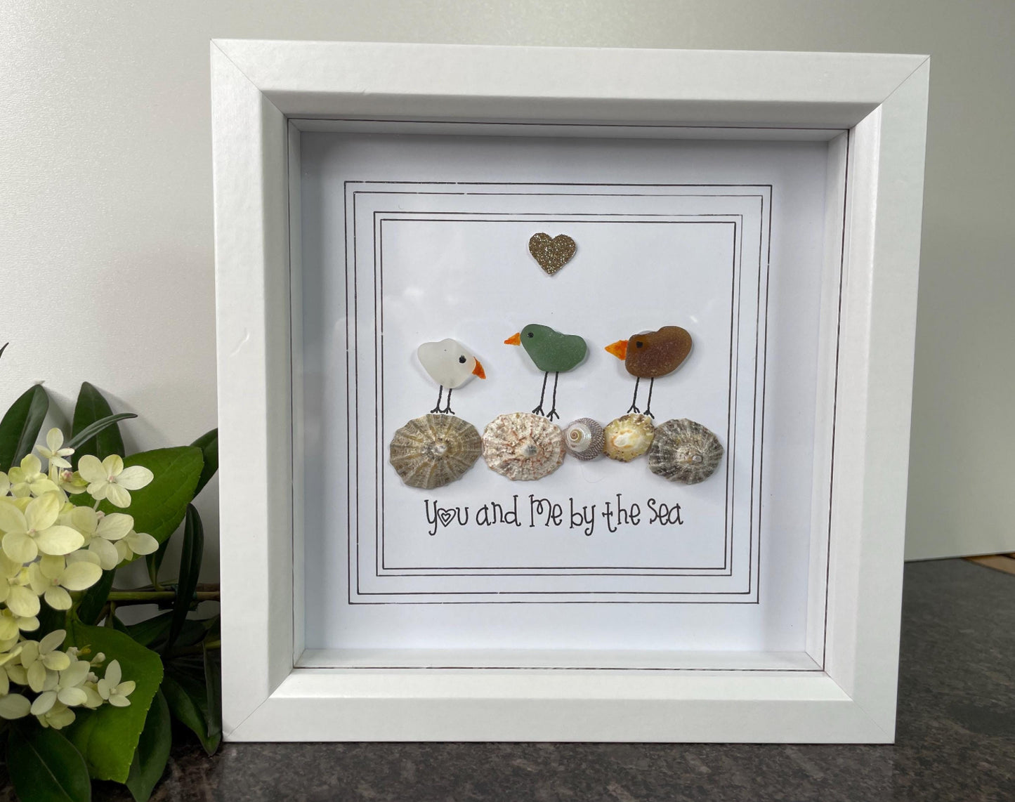 Hand made Sea Glass Wall Art (20cm x 20cm)