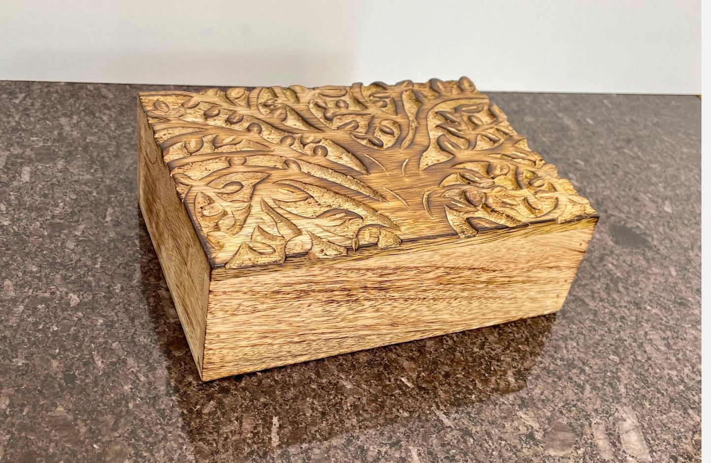 Decorative Solid Mango Wood box / jewellery box - Fair trade