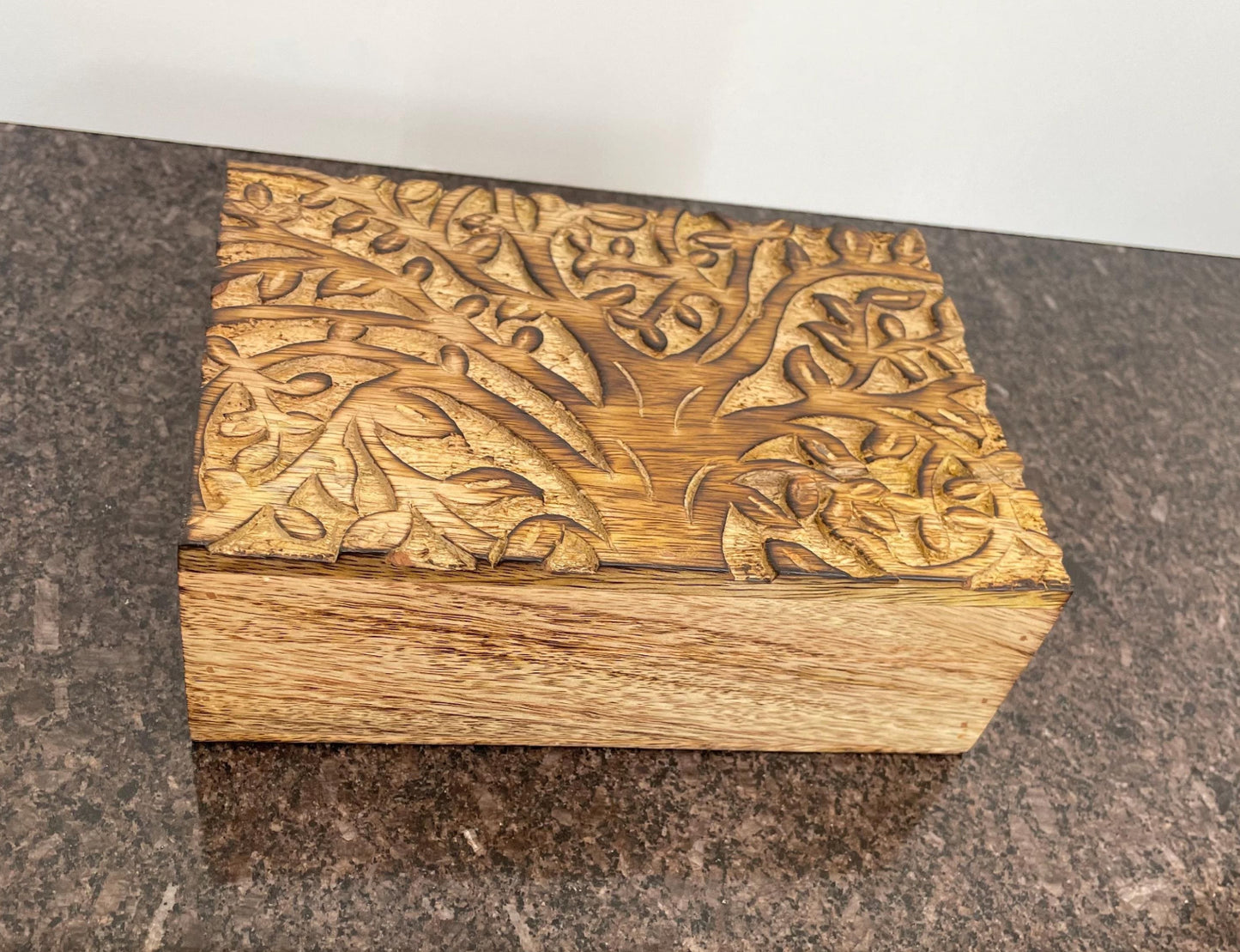 Decorative Solid Mango Wood box / jewellery box - Fair trade