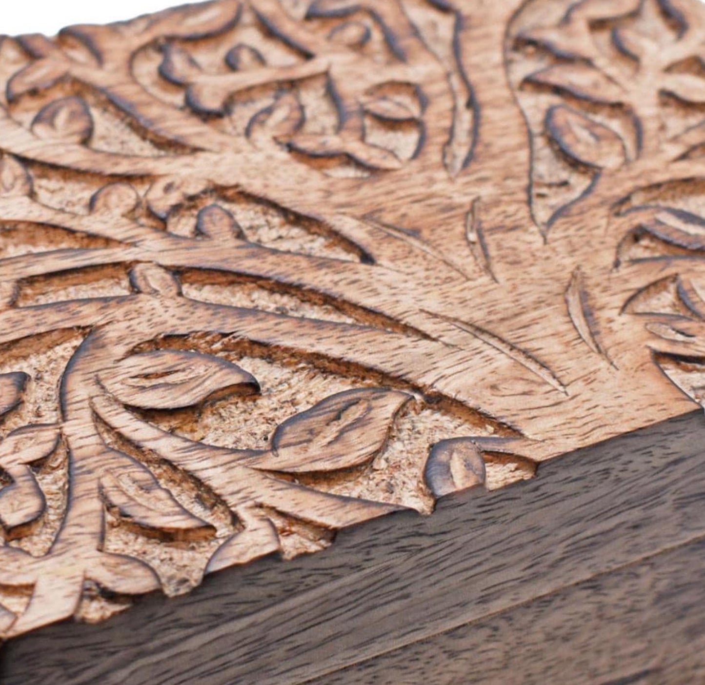 Decorative Solid Mango Wood box / jewellery box - Fair trade