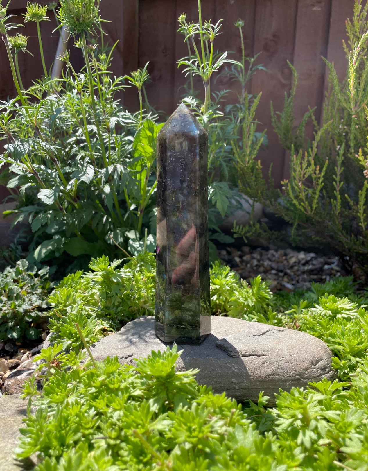 Tall Labradorite Tower Point Crystal - spiritual healing