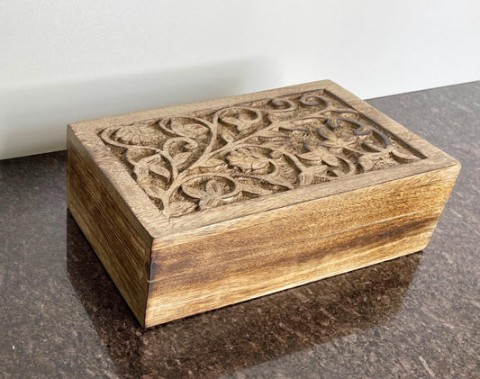 Decorative Solid Mango Wood box / jewellery box-  Faire trade