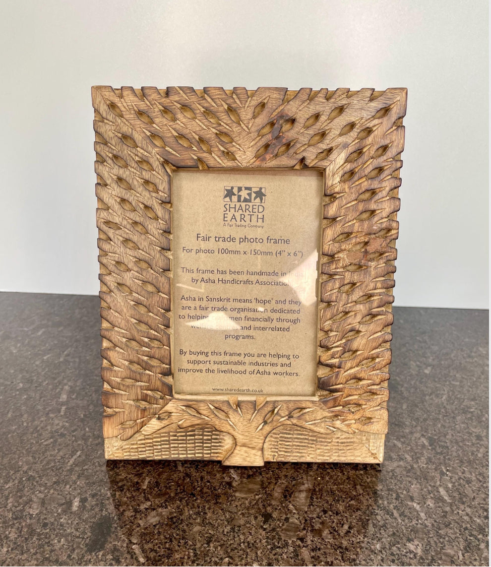 Solid Mango Wood Tree of Life Photo Frame 6x4 - Artisan home décor