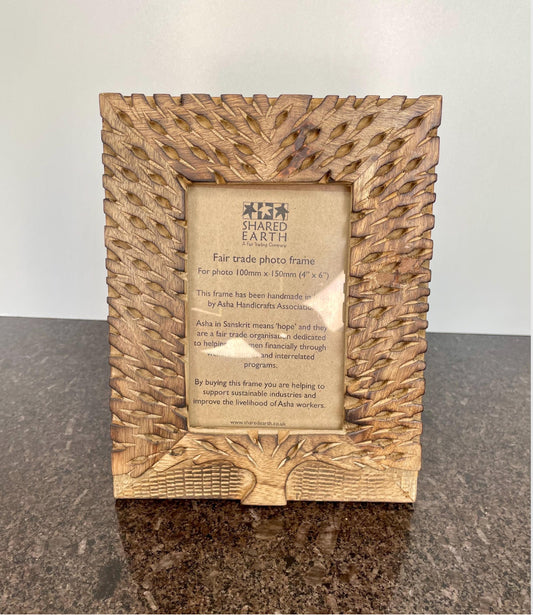 Solid Mango Wood Tree of Life Photo Frame 6x4 - Artisan home décor