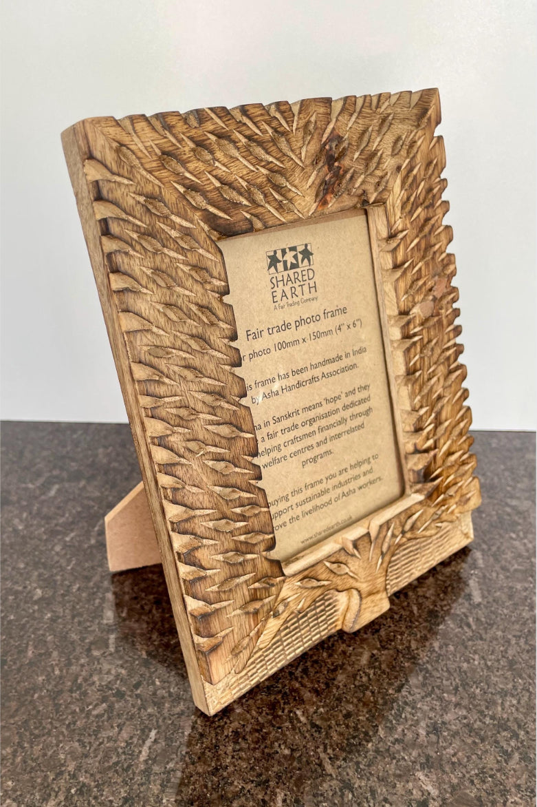 Solid Mango Wood Tree of Life Photo Frame 6x4 - Artisan home décor