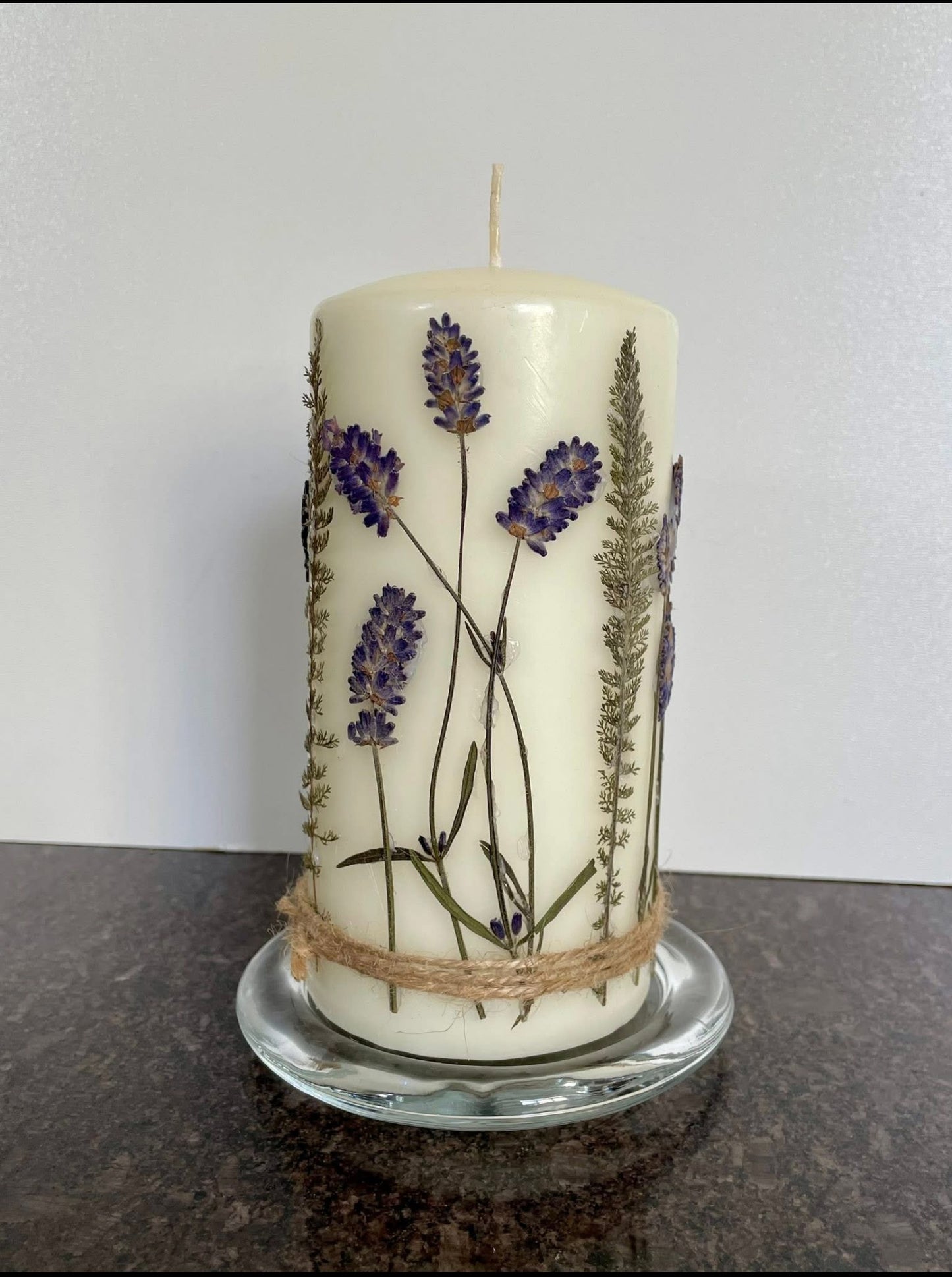 Handmade Dried Lavender Candles (3 sizes)