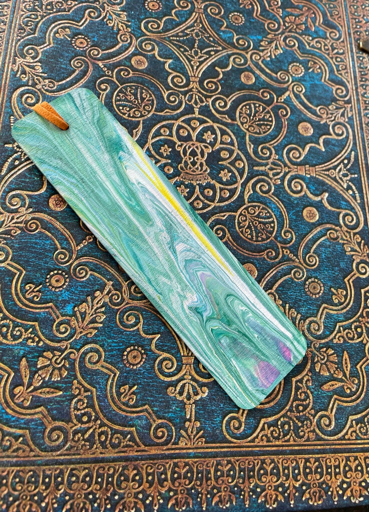Pouring paint Bookmarks, Unique Handmade Gift, Bookmark.