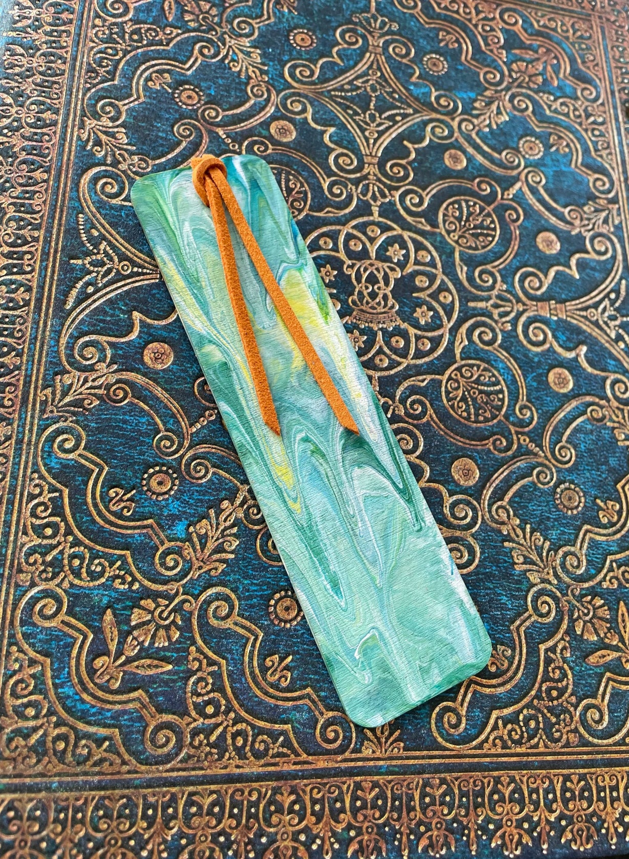 Pouring paint Bookmarks, Unique Handmade Gift, Bookmark.