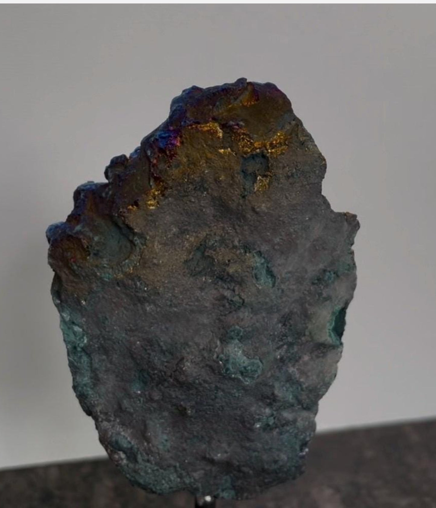 Cobalt Aura Amethyst Druze On Metal Stand