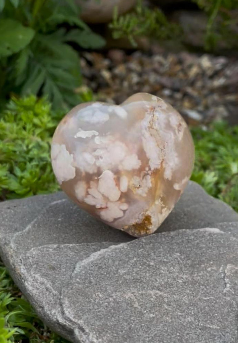 Flower Agate Heart