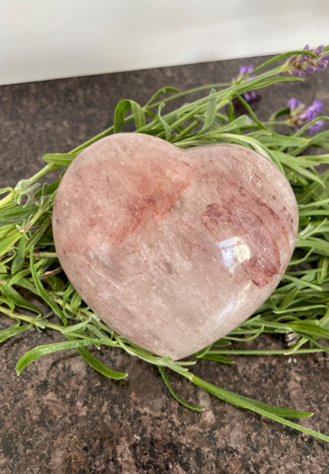 Large Fire Quartz Crystal Heart