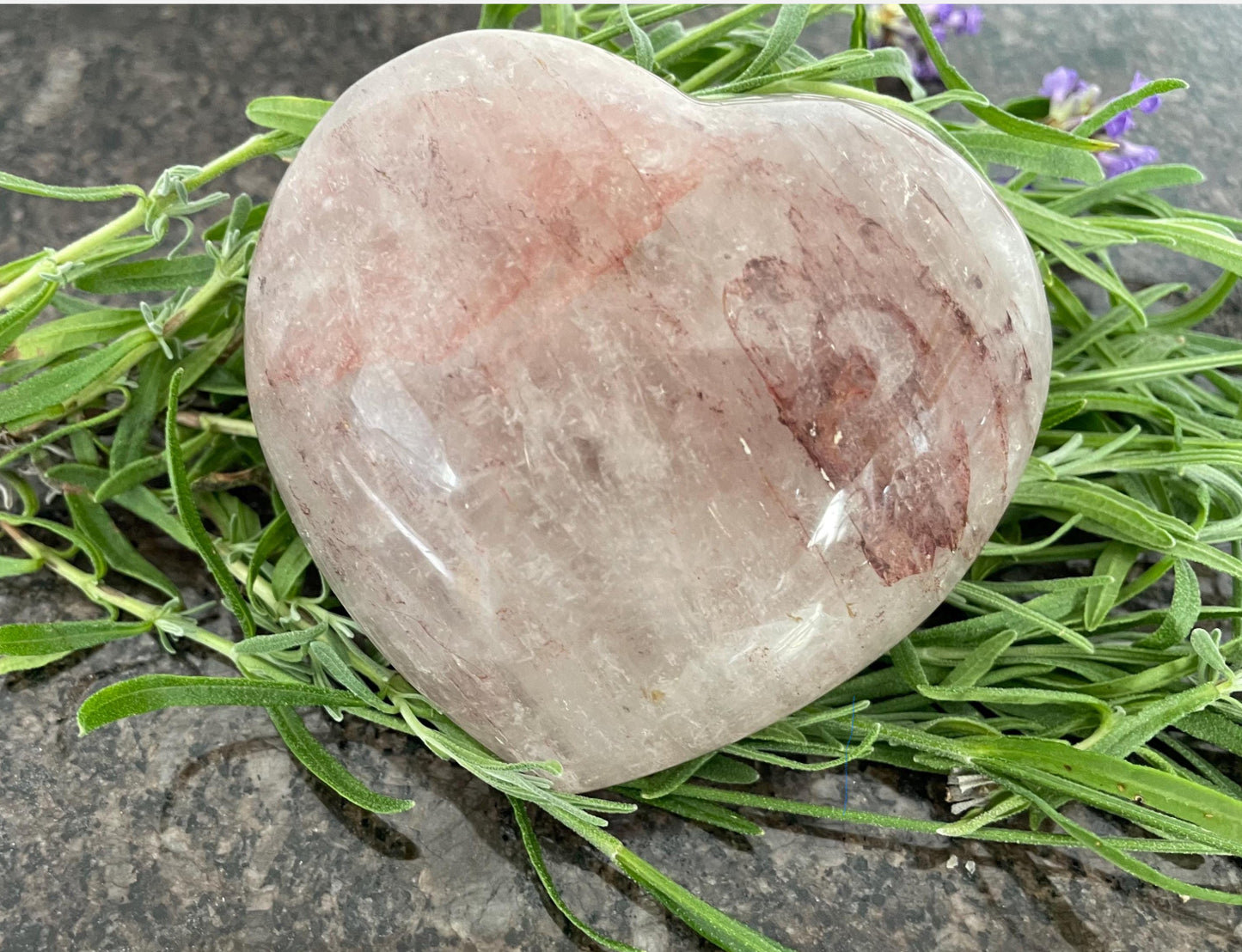 Large Fire Quartz Crystal Heart