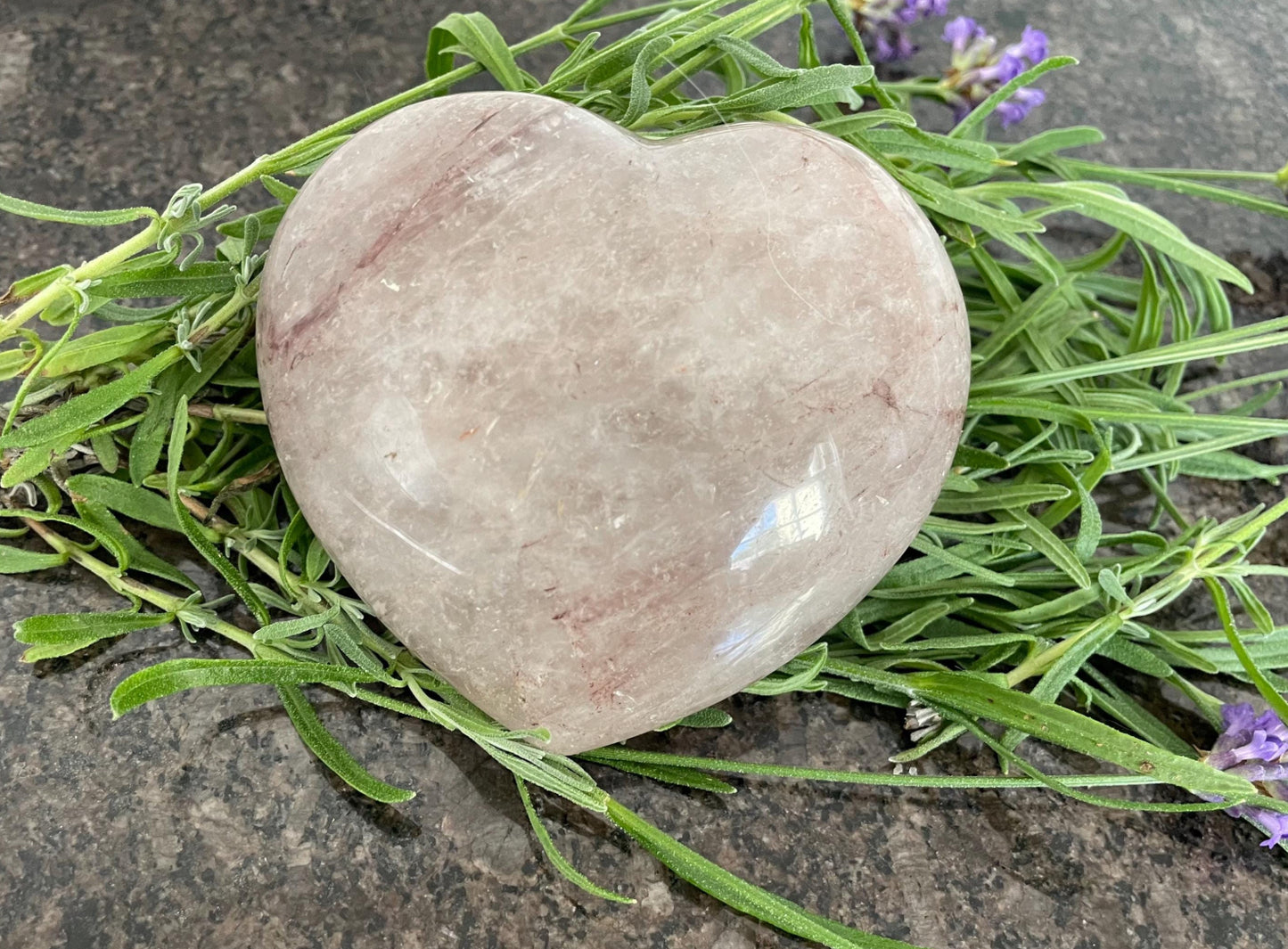 Large Fire Quartz Crystal Heart