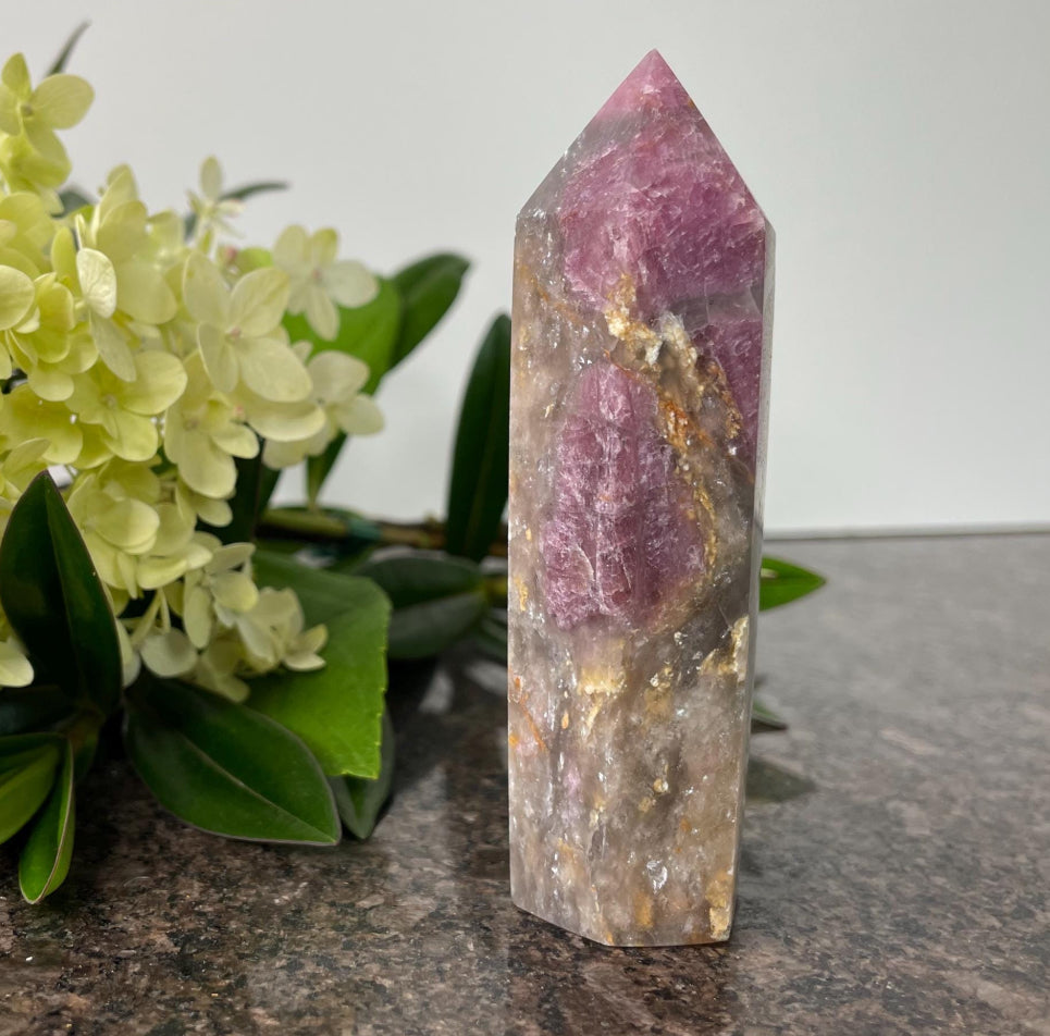 Pink Tourmaline Tower Point - spiritual healing