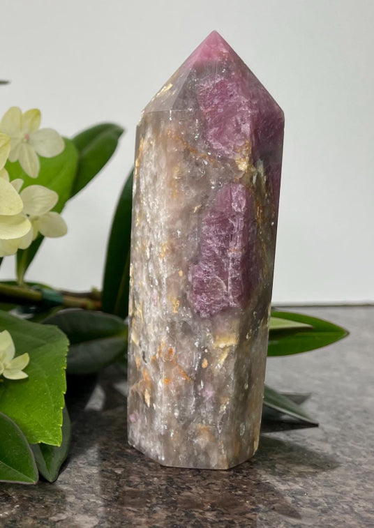 Pink Tourmaline Tower Point - spiritual healing