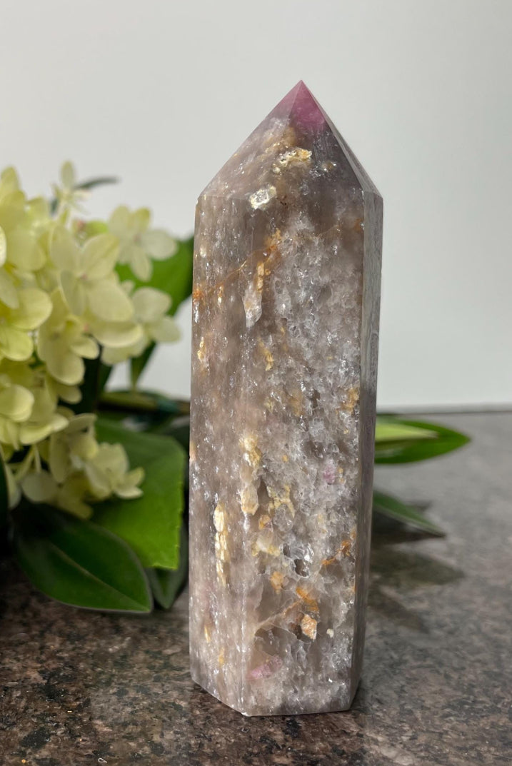 Pink Tourmaline Tower Point - spiritual healing