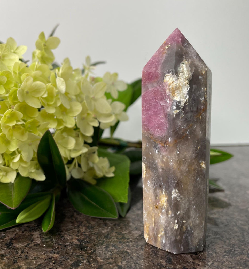 Pink Tourmaline Tower Point - spiritual healing
