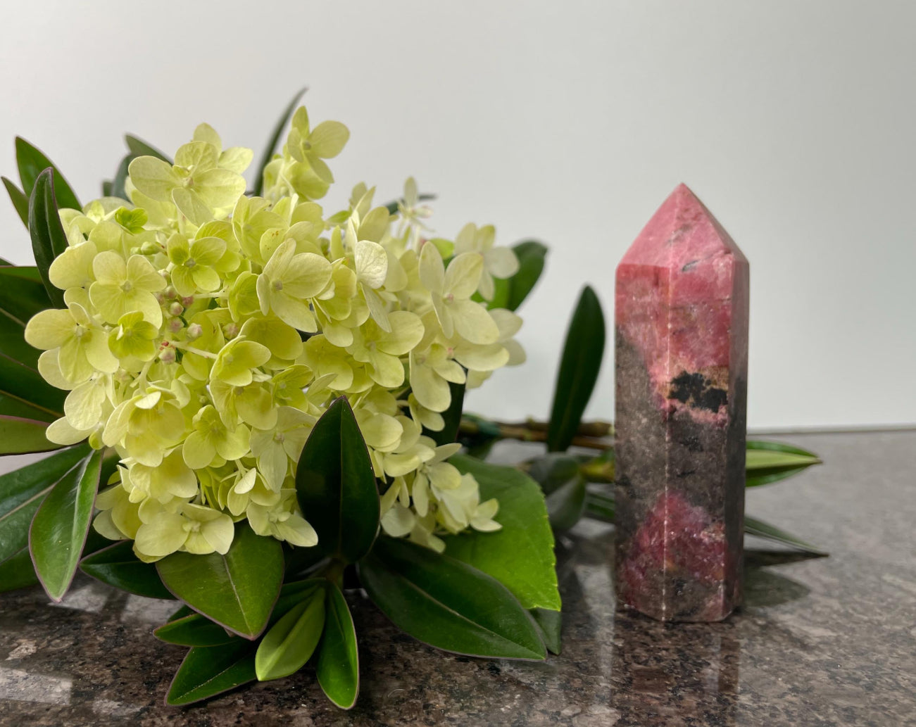 Rhodonite point tower - spiritual healing
