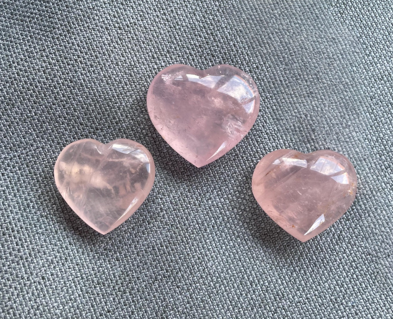 Rose Quartz pocket hearts