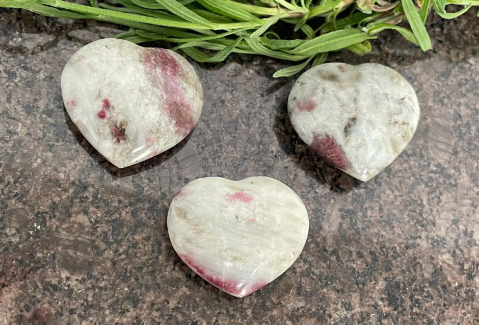 Rubilite Crystal Pocket Hearts