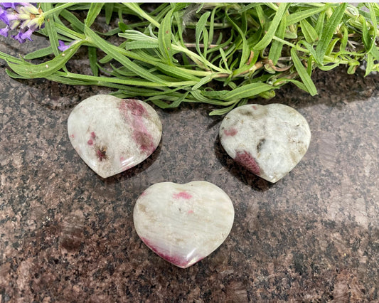 Rubilite Crystal Pocket Hearts
