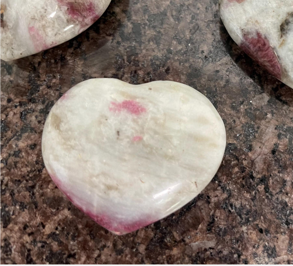 Rubilite Crystal Pocket Hearts
