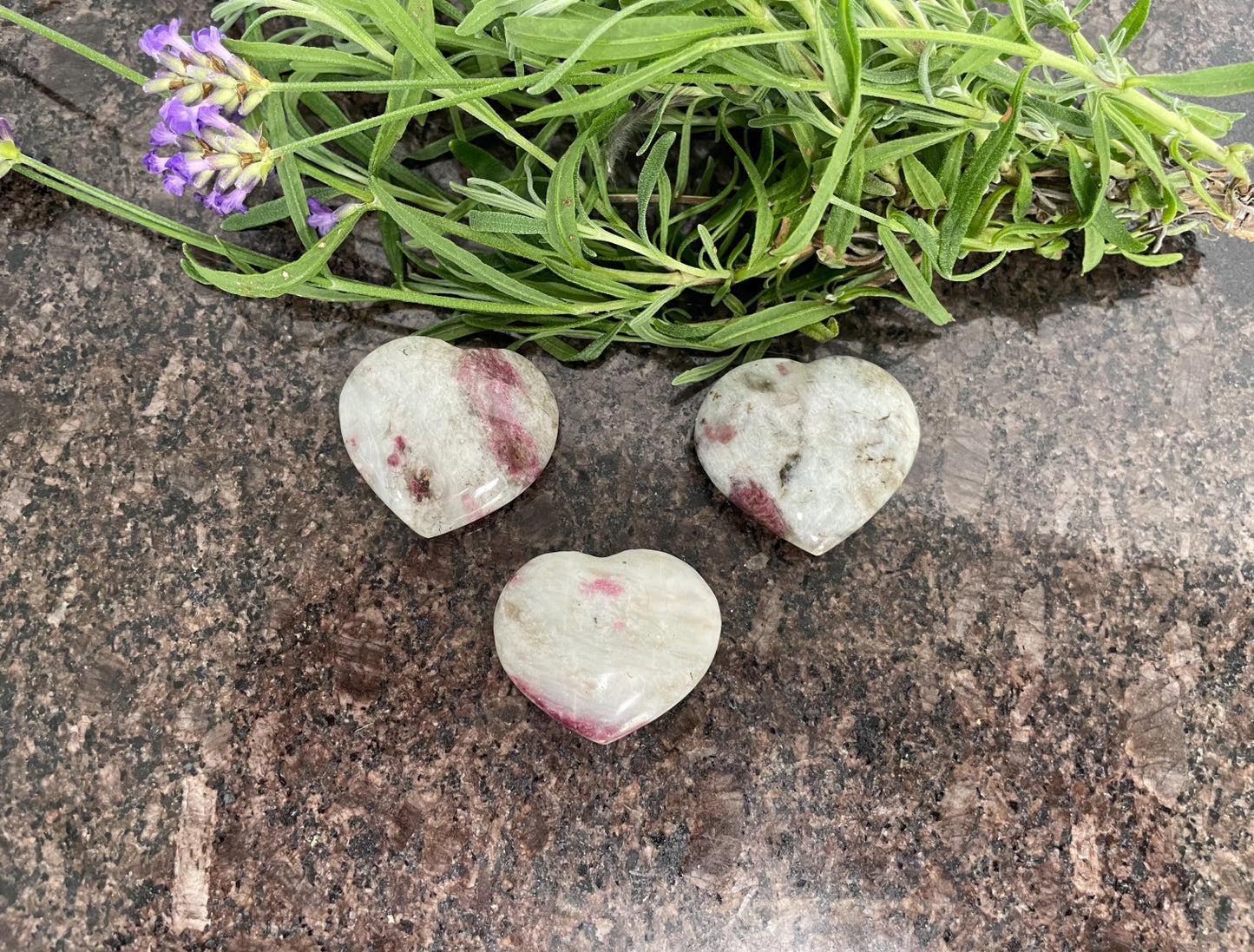 Rubilite Crystal Pocket Hearts