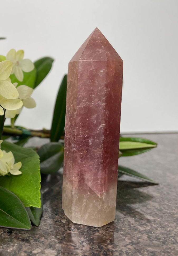 Strawberry Quartz Point - spiritual healing