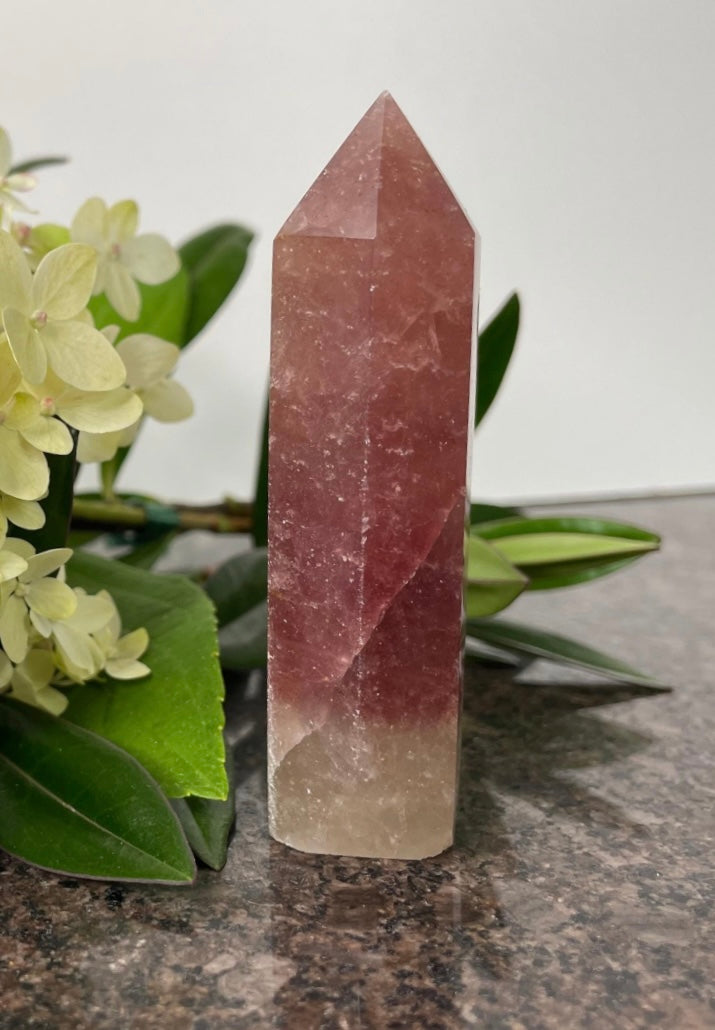 Strawberry Quartz Point - spiritual healing