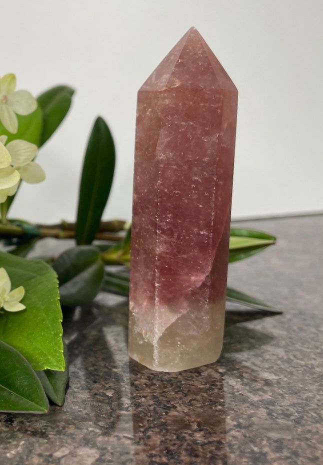 Strawberry Quartz Point - spiritual healing