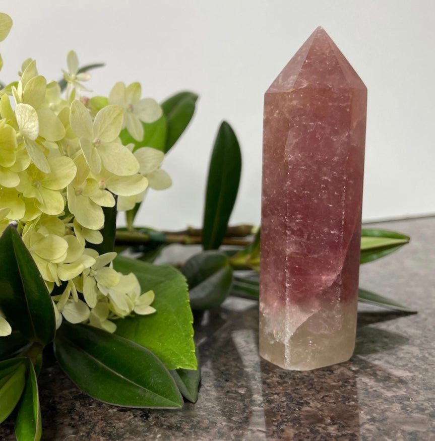 Strawberry Quartz Point - spiritual healing