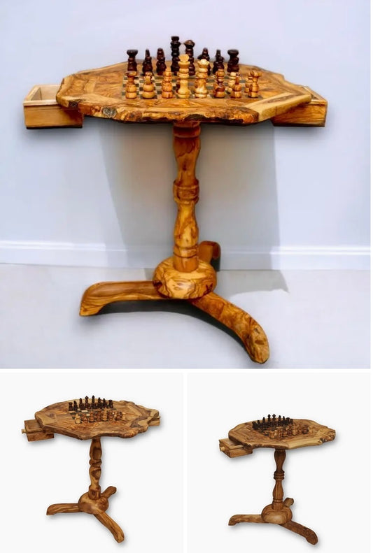 Olive Wood Chess Table - Artisan Home Décor