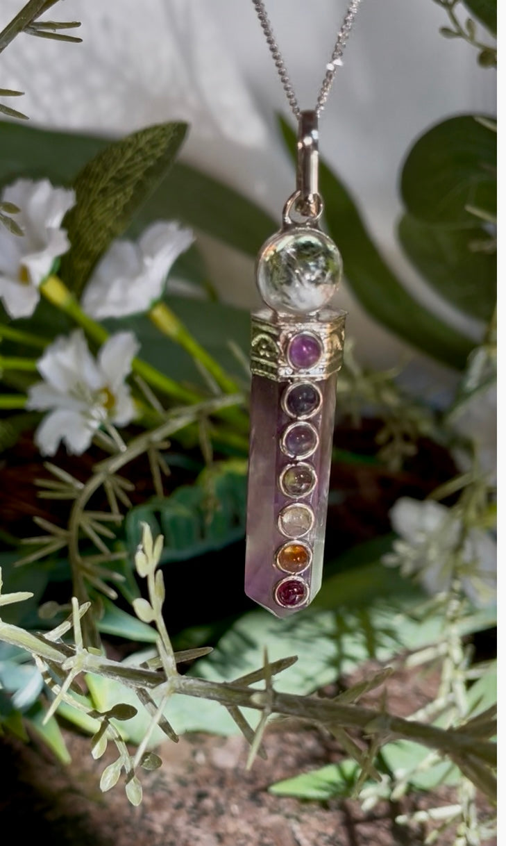 Amethyst Chakra Point Pendant - Spiritual healing