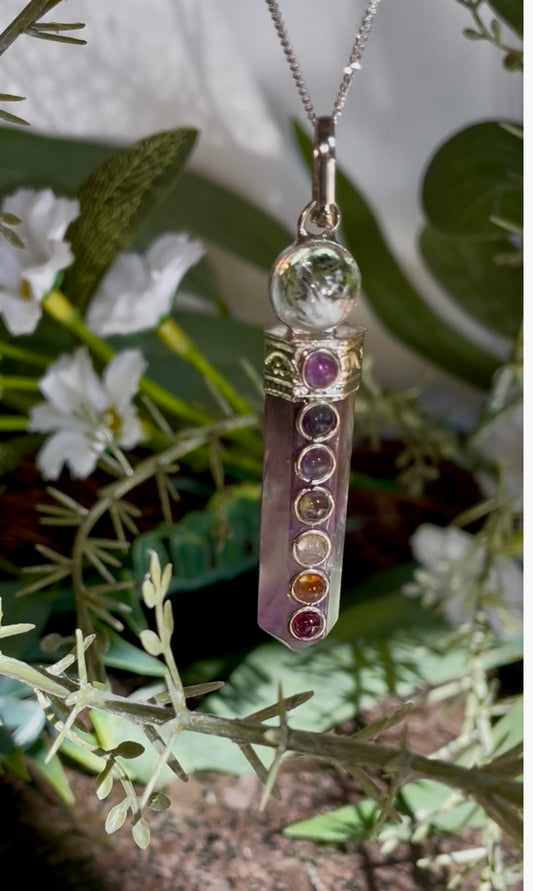 Amethyst Chakra Point Pendant - Spiritual healing