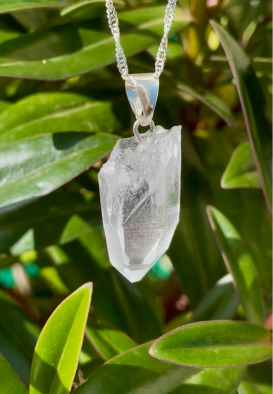 Clear Quartz Point Sterling Silver pendant