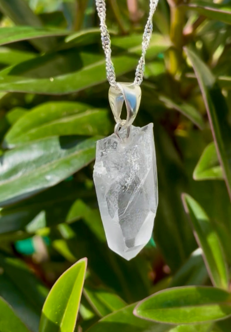 Clear Quartz Point Sterling Silver pendant