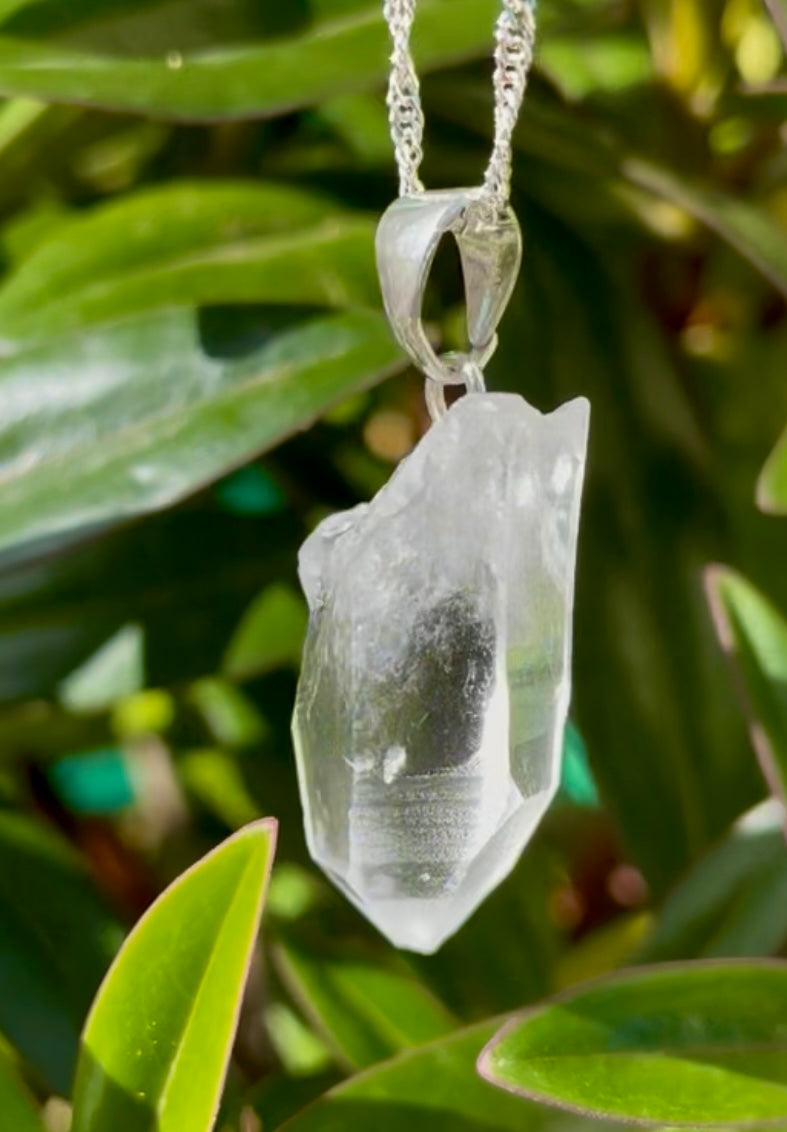 Clear Quartz Point Sterling Silver pendant