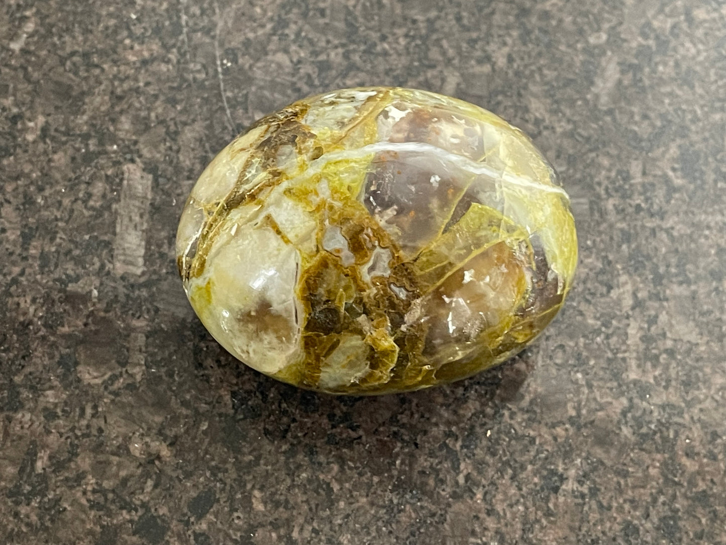Beautiful Green Opal Palm Stone Crystal - spiritual healing crystal
