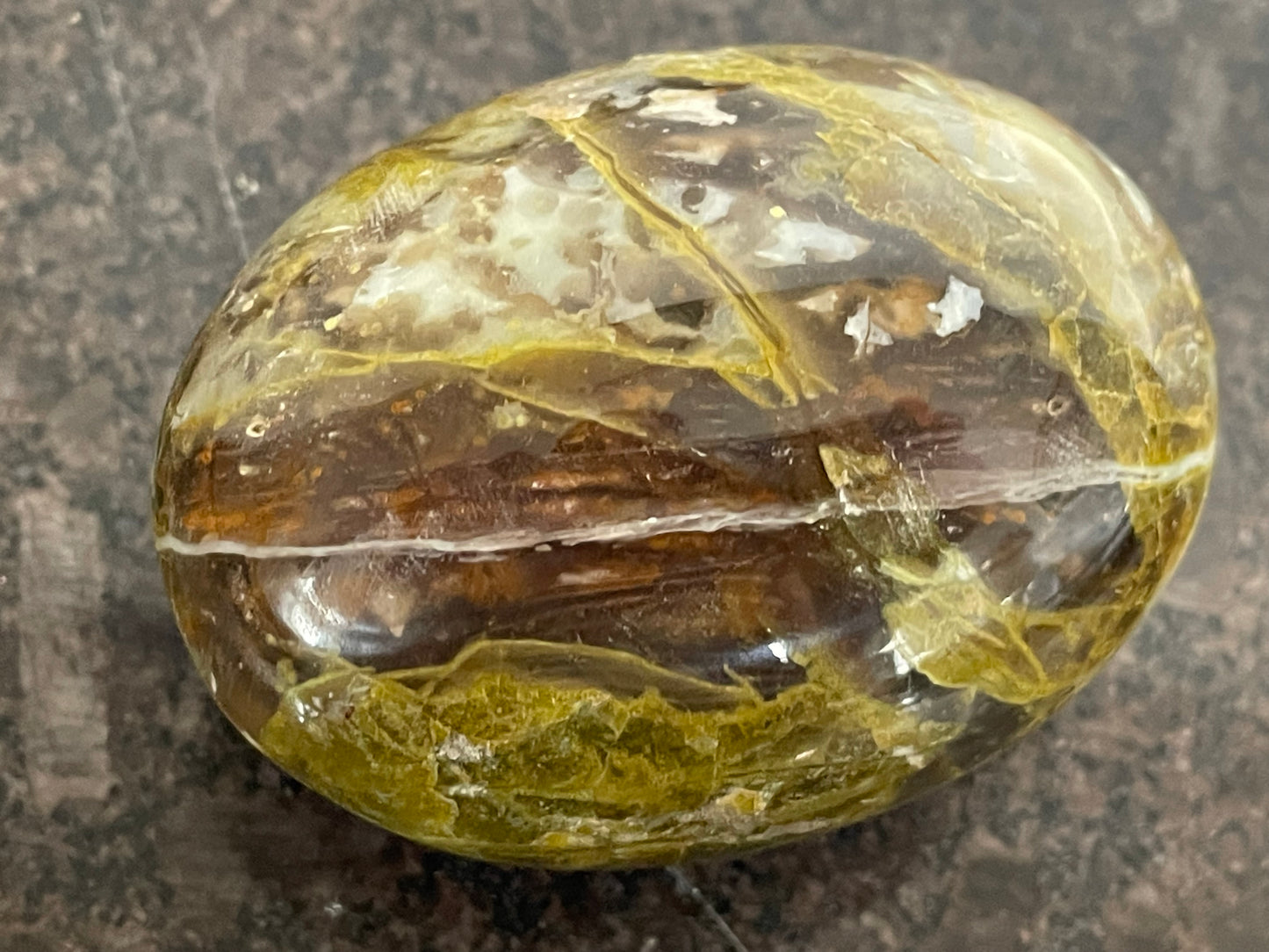Beautiful Green Opal Palm Stone Crystal - spiritual healing crystal