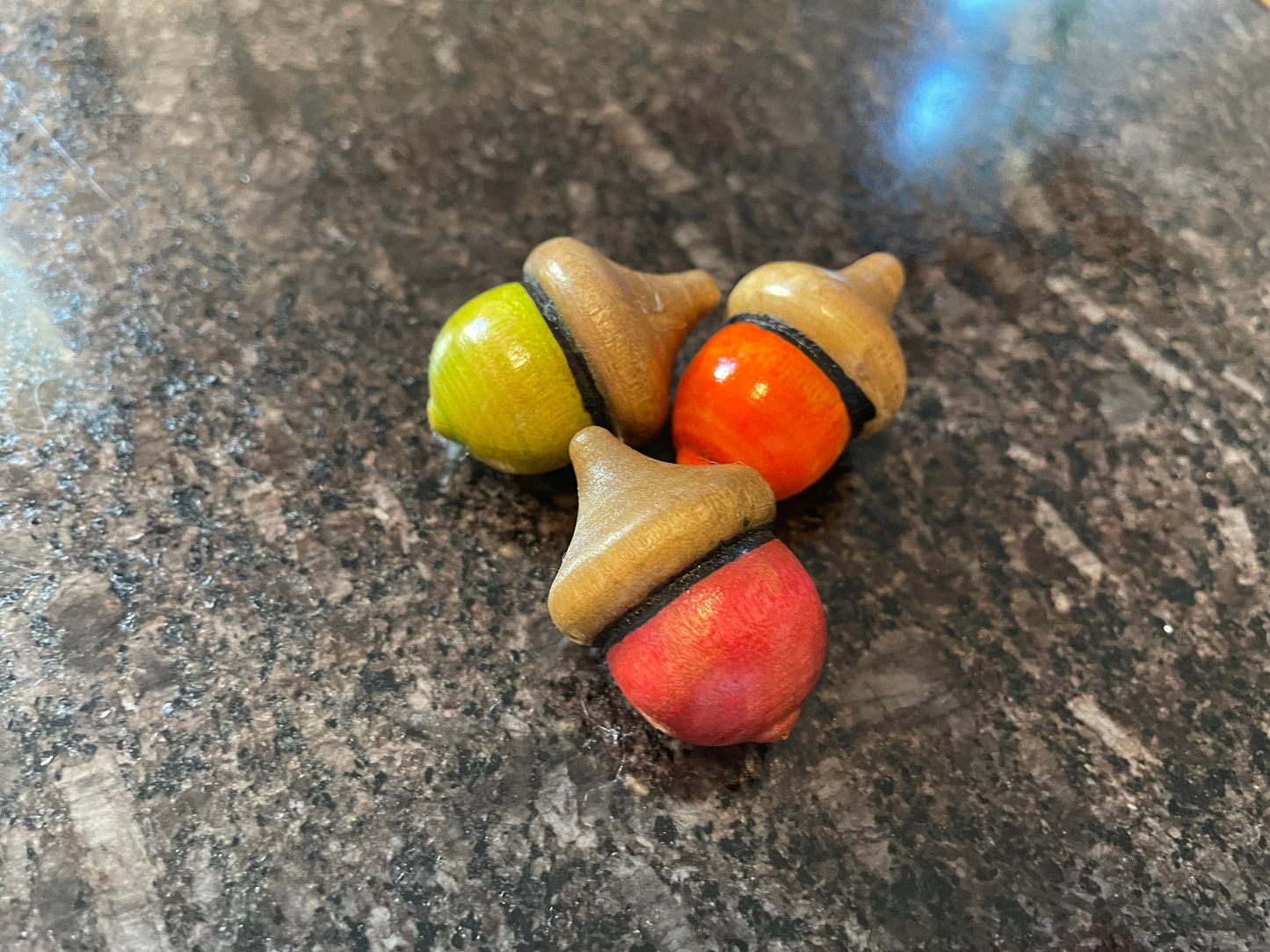 Hand painted Wooden Acorns
