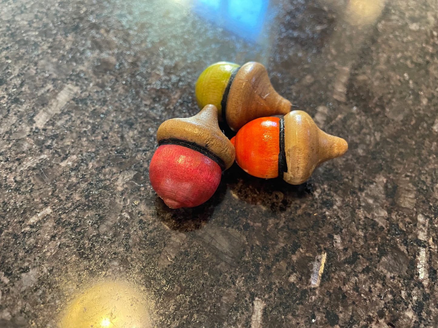 Hand painted Wooden Acorns