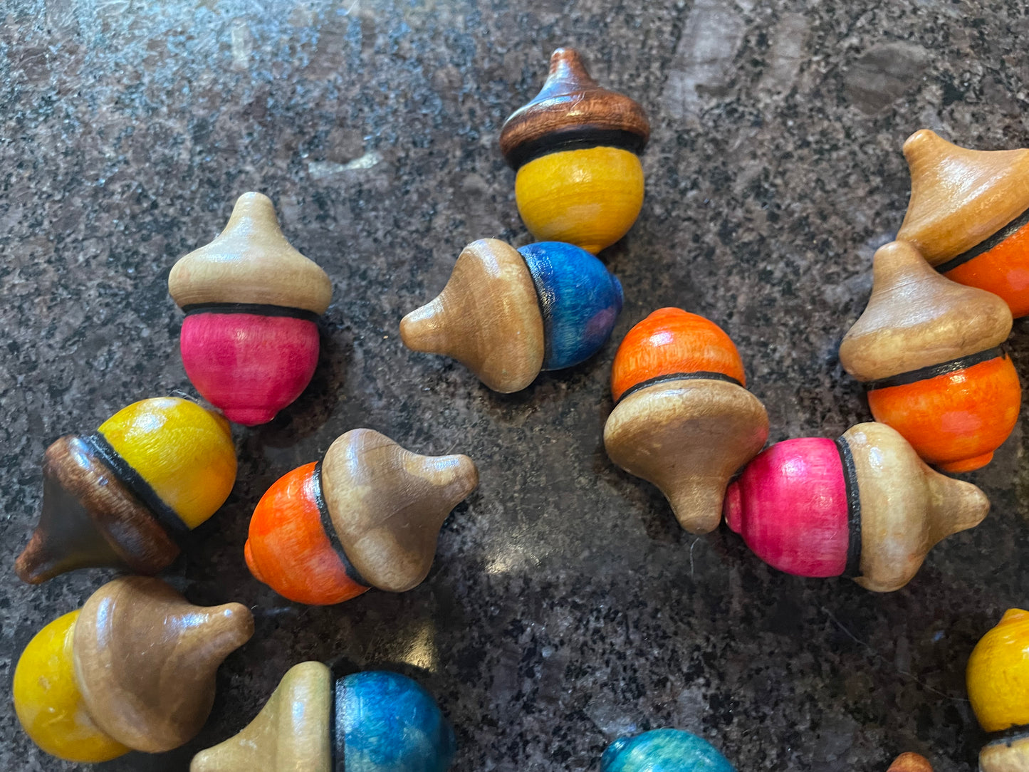 Hand painted Wooden Acorns