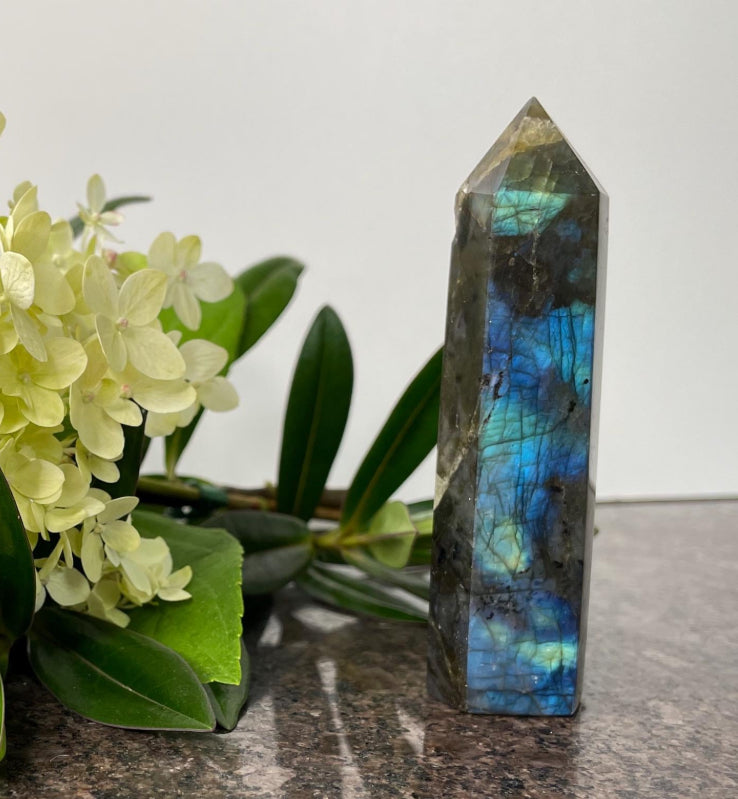 Labradorite Point Tower Crystal - spiritual healing