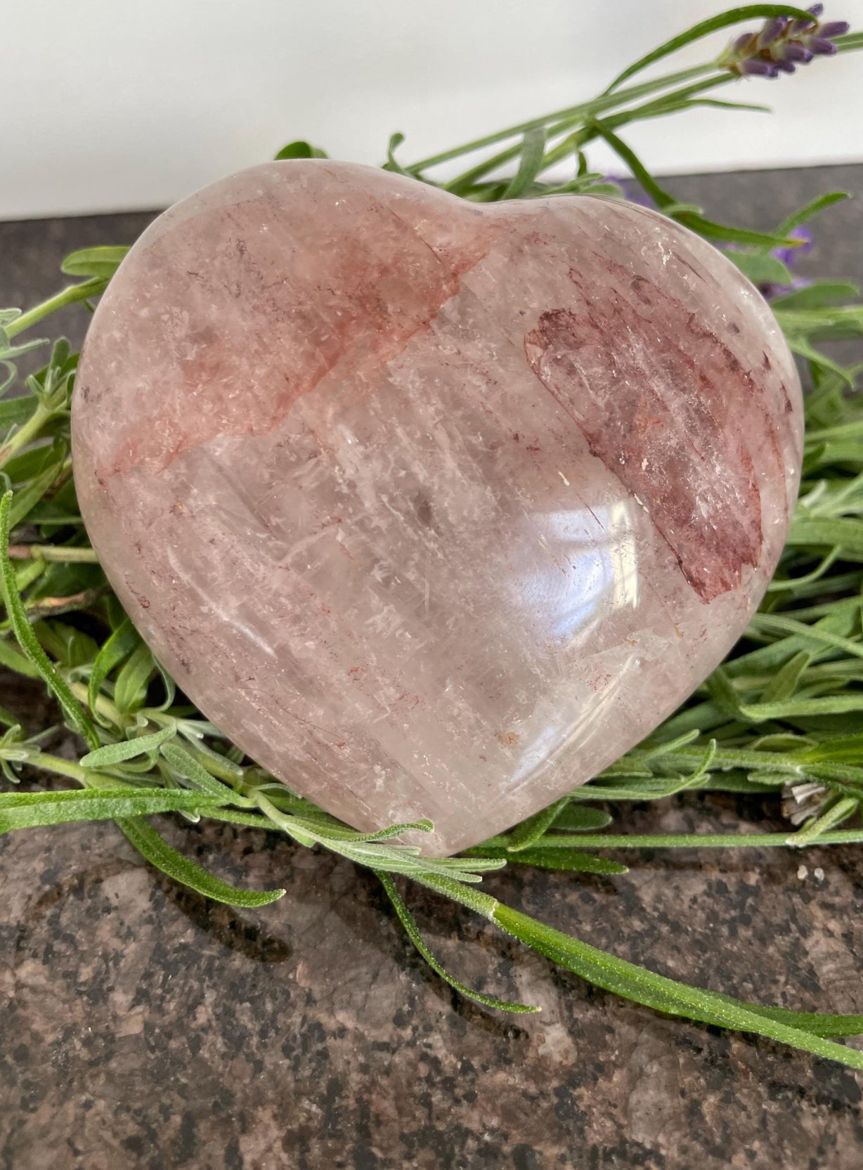 Large Fire Quartz Crystal Heart