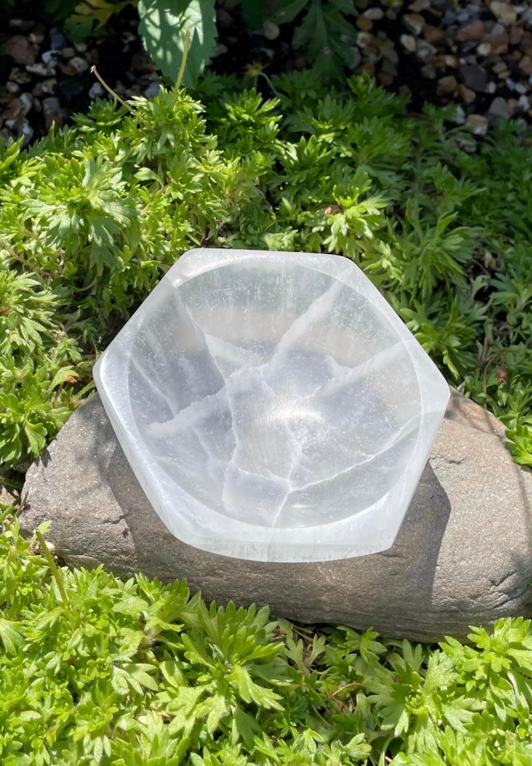 Selenite Hexagonal Bowl