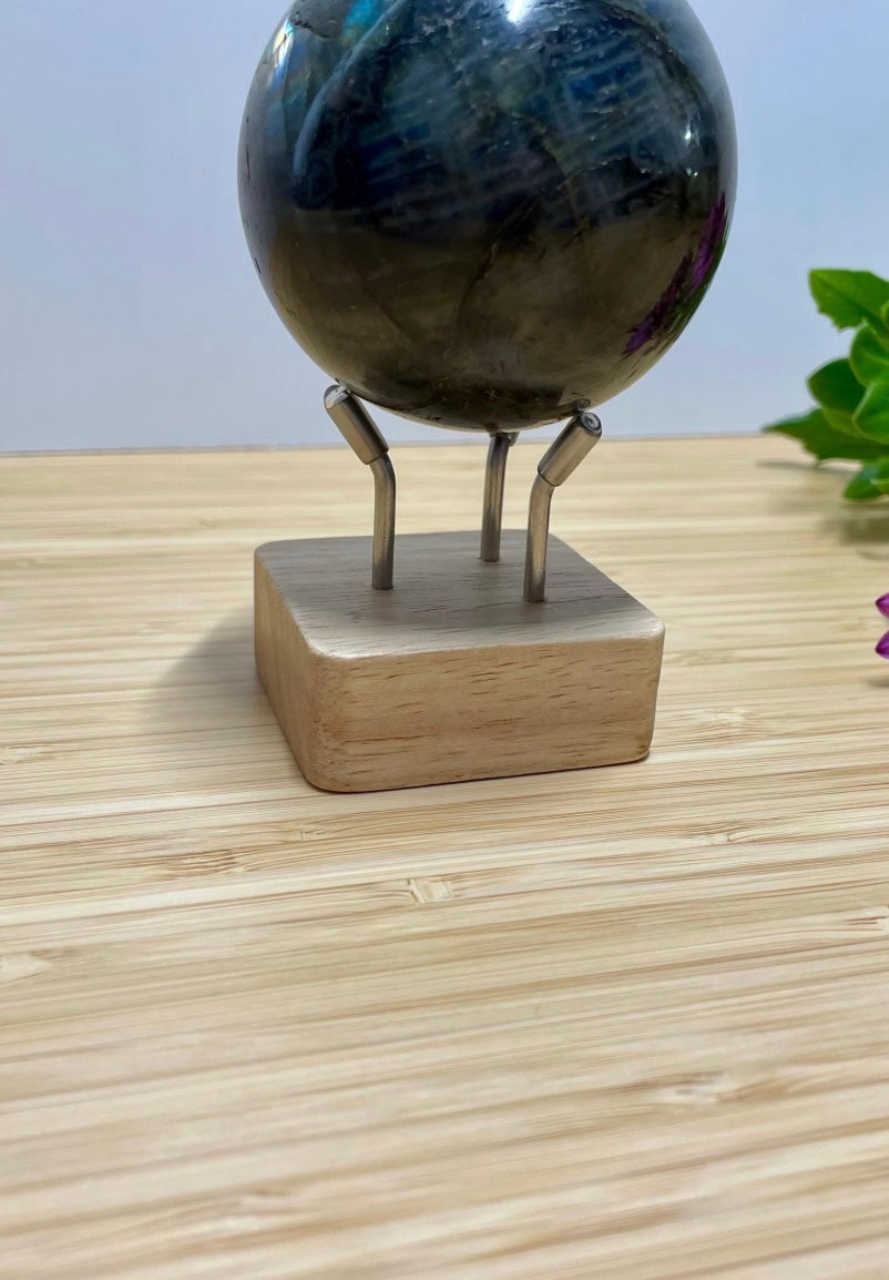 Wooden Crystal Sphere Holder