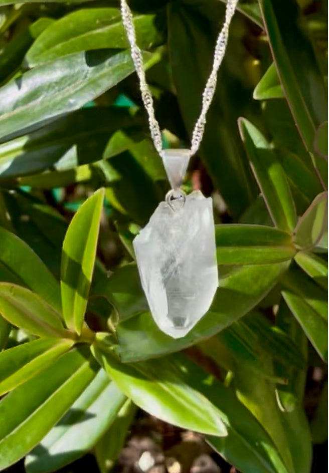 Clear Quartz Point Sterling Silver pendant